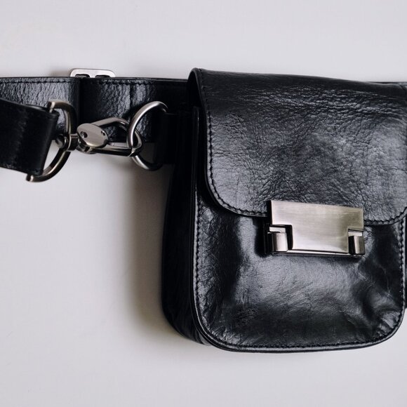 Sarah Pacini Leather Belt Bag - Black (NEW) - Picture 1 of 5